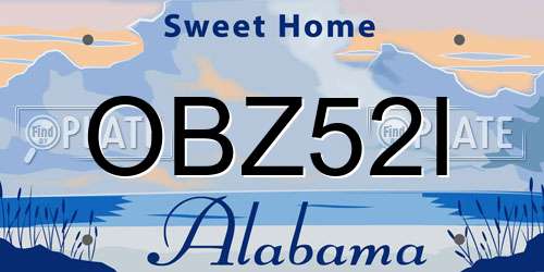 OBZ52I Alabama License Plate