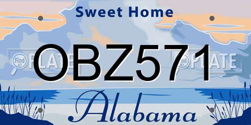 OBZ571 Alabama License Plate