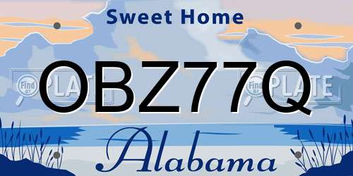 OBZ77Q Alabama License Plate