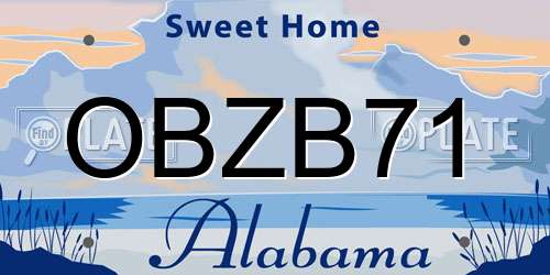 OBZB71 Alabama License Plate