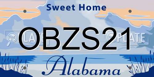 OBZS21 Alabama License Plate