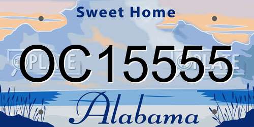OC15555 Alabama License Plate