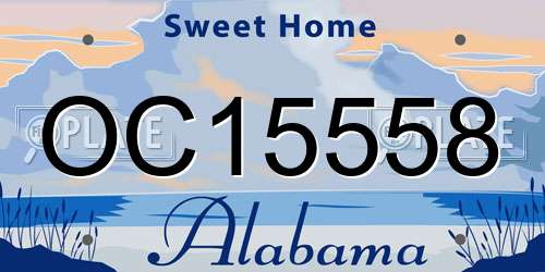 OC15558 Alabama License Plate