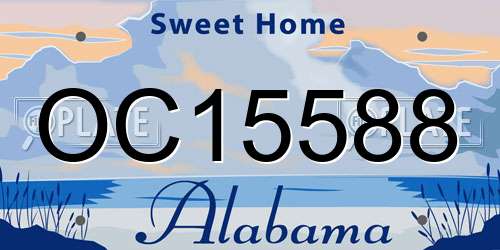 OC15588 Alabama License Plate