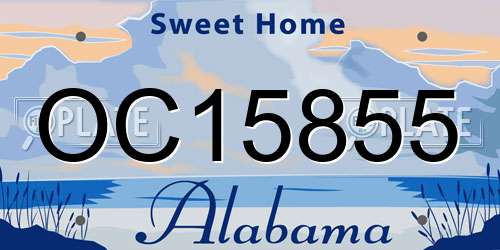 OC15855 Alabama License Plate
