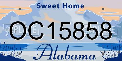 OC15858 Alabama License Plate