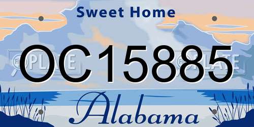 OC15885 Alabama License Plate