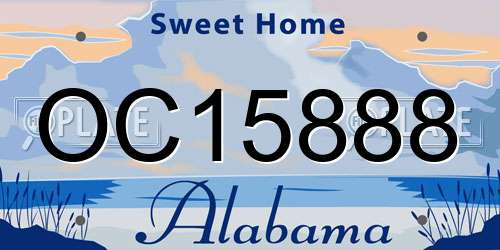 OC15888 Alabama License Plate