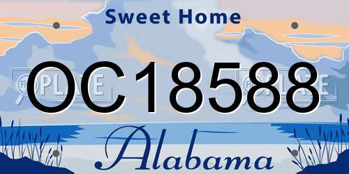OC18588 Alabama License Plate
