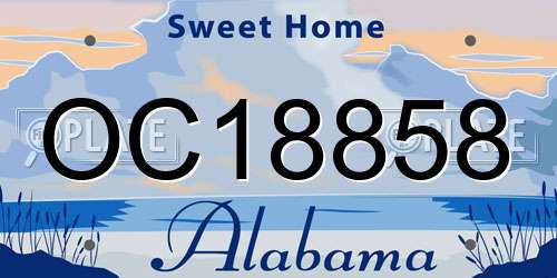 OC18858 Alabama License Plate