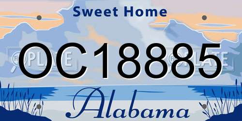 OC18885 Alabama License Plate