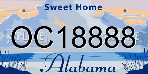 OC18888 Alabama License Plate