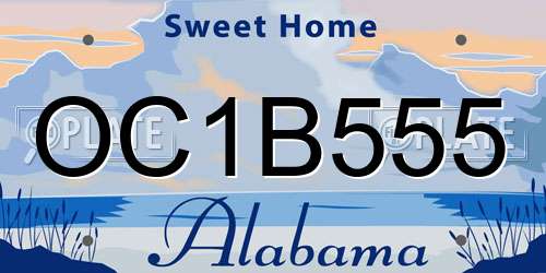 OC1B555 Alabama License Plate