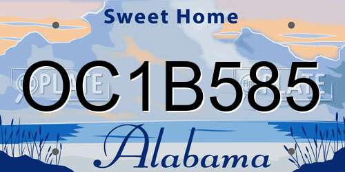 OC1B585 Alabama License Plate