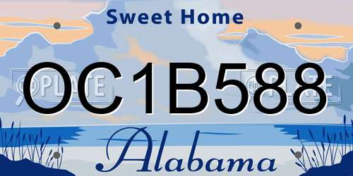 OC1B588 Alabama License Plate