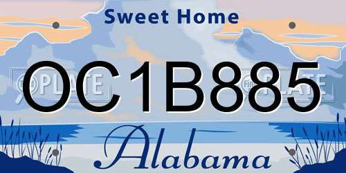 OC1B885 Alabama License Plate
