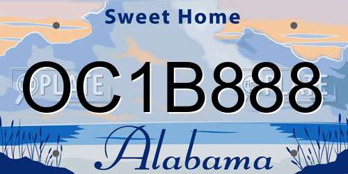 OC1B888 Alabama License Plate
