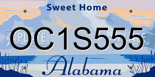 OC1S555 Alabama License Plate