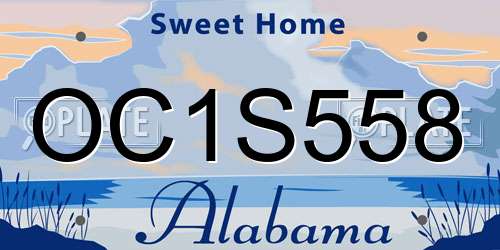 OC1S558 Alabama License Plate