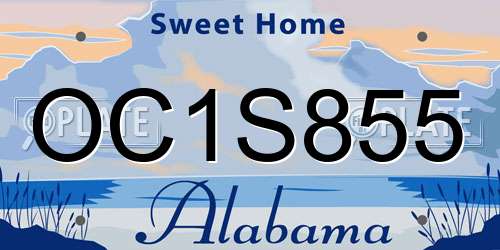 OC1S855 Alabama License Plate