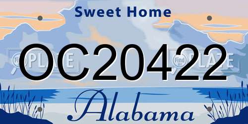 OC20422 Alabama License Plate
