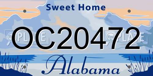 OC20472 Alabama License Plate