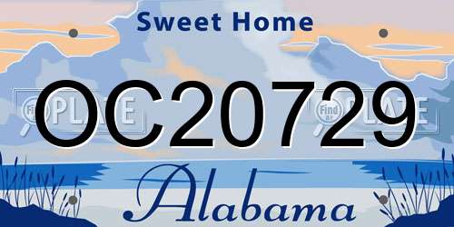 OC20729 Alabama License Plate