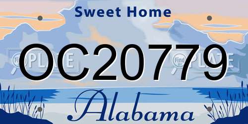 OC20779 Alabama License Plate