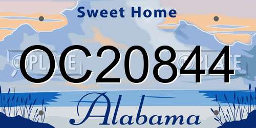OC20844 Alabama License Plate