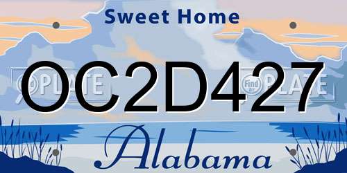 OC2D427 Alabama License Plate
