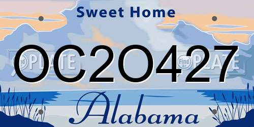 OC2O427 Alabama License Plate
