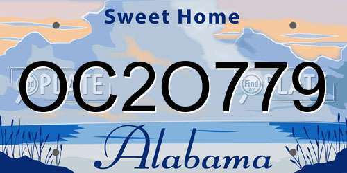 OC2O779 Alabama License Plate