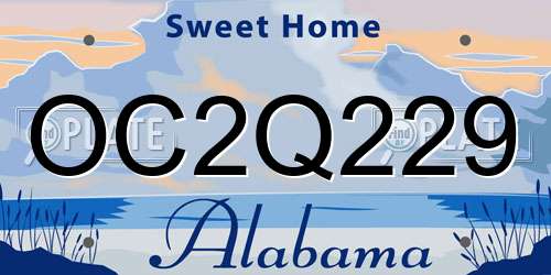 OC2Q229 Alabama License Plate