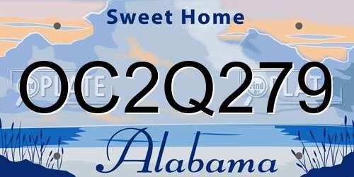 OC2Q279 Alabama License Plate