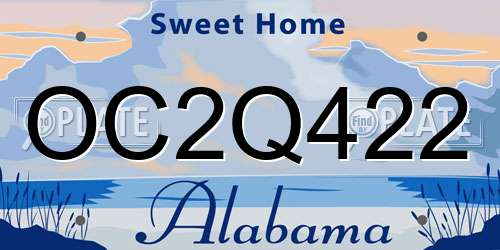 OC2Q422 Alabama License Plate