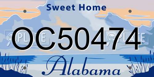 OC50474 Alabama License Plate
