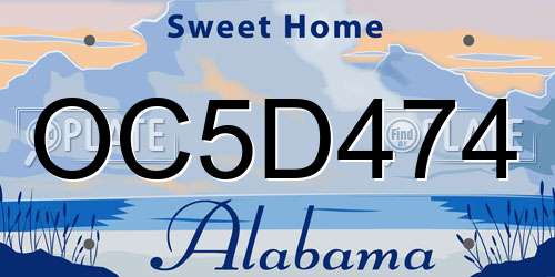 OC5D474 Alabama License Plate