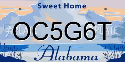 OC5G6T Alabama License Plate