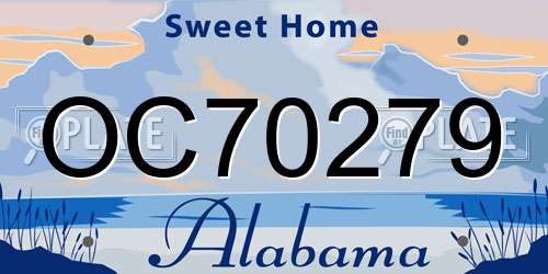 OC70279 Alabama License Plate