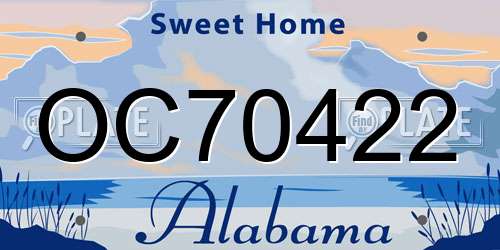 OC70422 Alabama License Plate