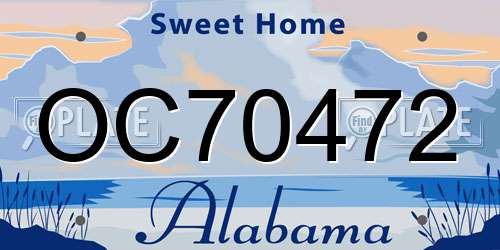 OC70472 Alabama License Plate
