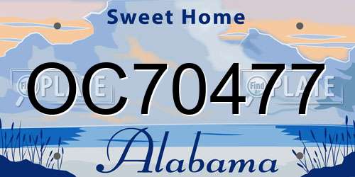 OC70477 Alabama License Plate