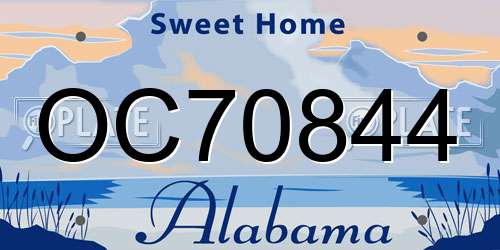 OC70844 Alabama License Plate