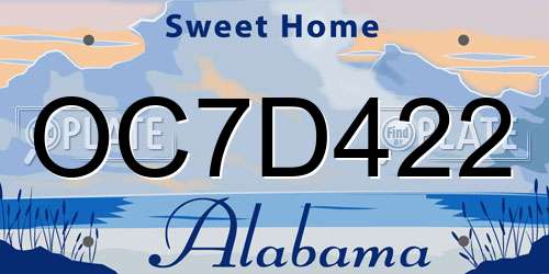 OC7D422 Alabama License Plate