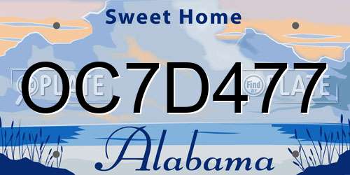 OC7D477 Alabama License Plate