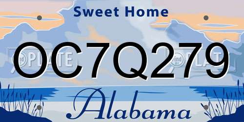 OC7Q279 Alabama License Plate