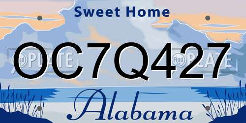 OC7Q427 Alabama License Plate
