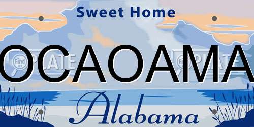 OCAOAMA Alabama License Plate