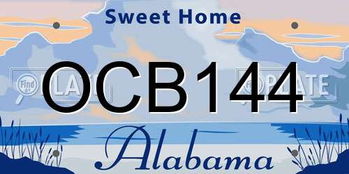 OCB144 Alabama License Plate