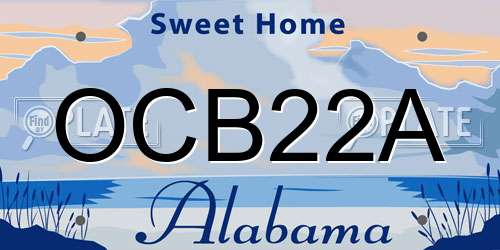 OCB22A Alabama License Plate
